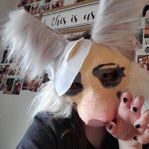 Albino Bat Therian Mask